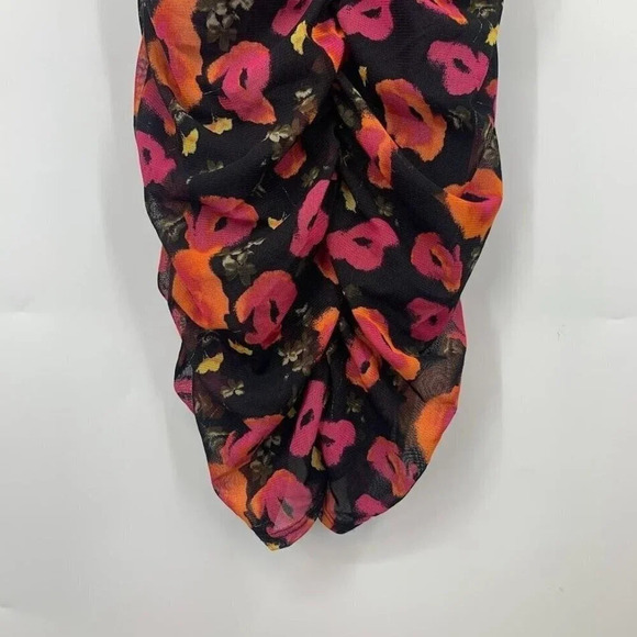 Nordstrom Bp Women's Keyhole Mesh Black Bombshell Floral Mini Dress Size M NWT - Picture 6 of 11